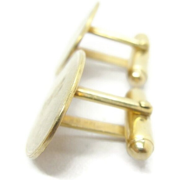 "R" Initial Vintage 12K Gold Filled Cufflinks Vintage Brushed Finish - Picture 4 of 16